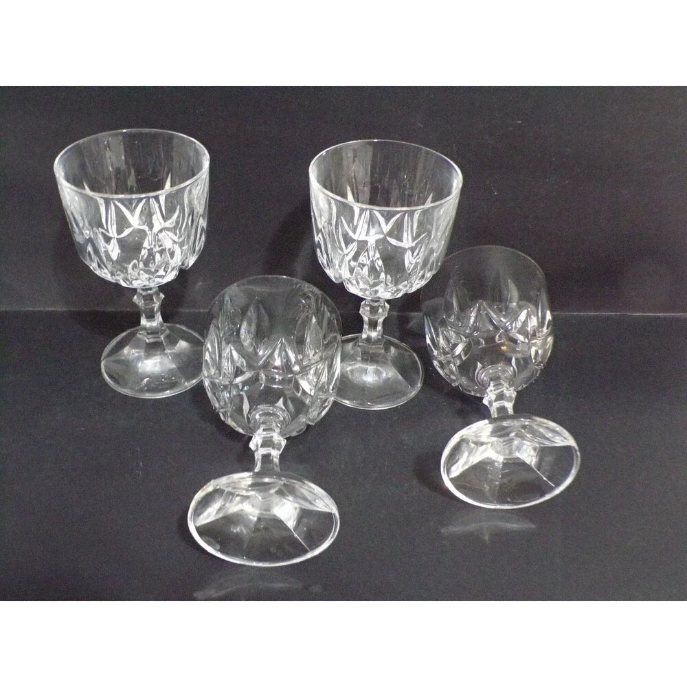Vintage Royal Crystal Rock RCR? Ambassador Pattern Crystal Cut Stemware Set of 4